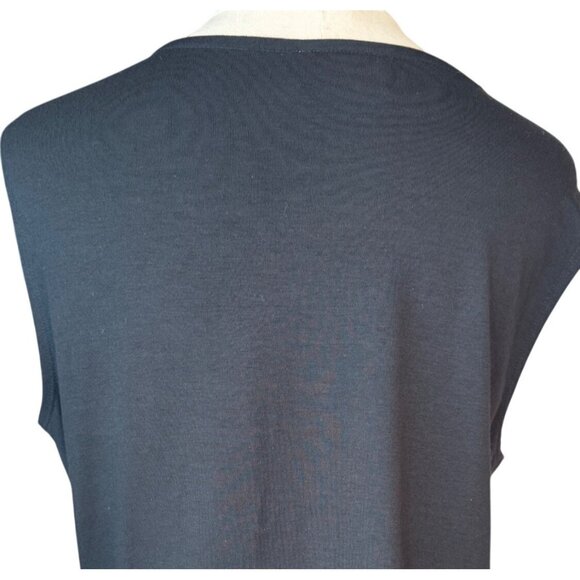 Talbots Black 8 Petite Lace-Trim V-Neck Sleeveless Top - Picture 7 of 8